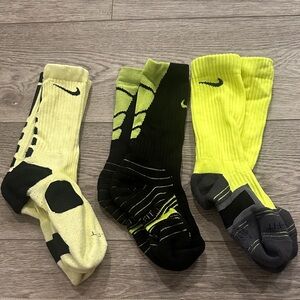 Nike Elite Socks - Black, Volt, and Yellow size medium